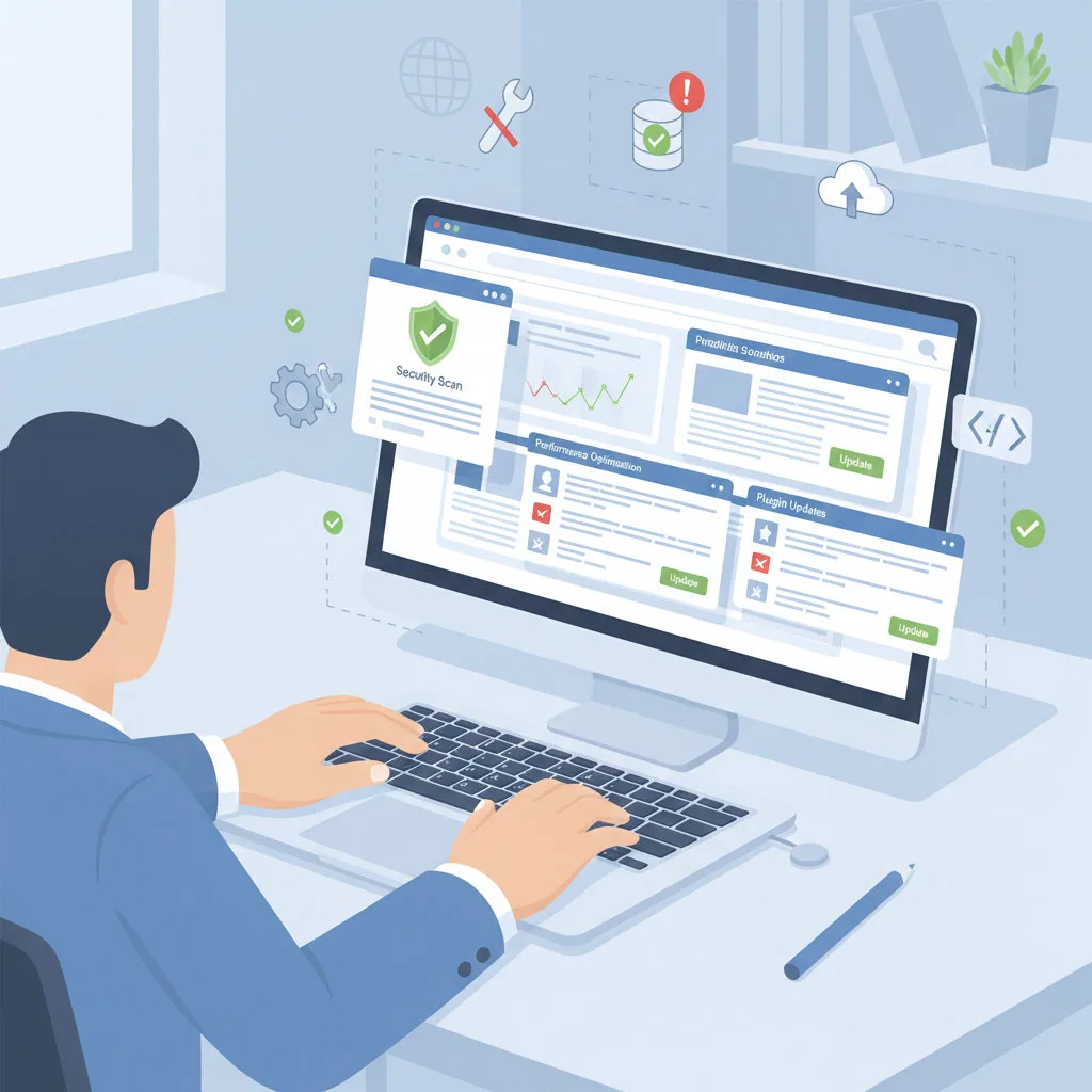 Homme optimise site web pour faire la maintenance d'un site web